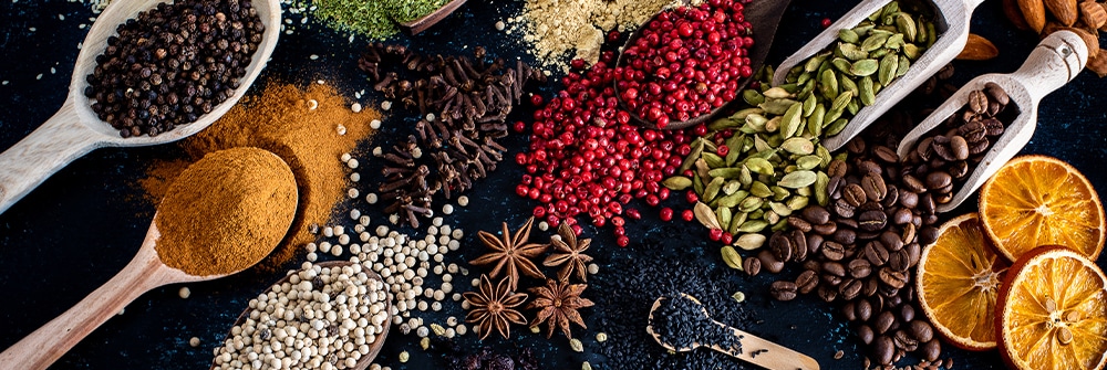 a bunch of different types of food